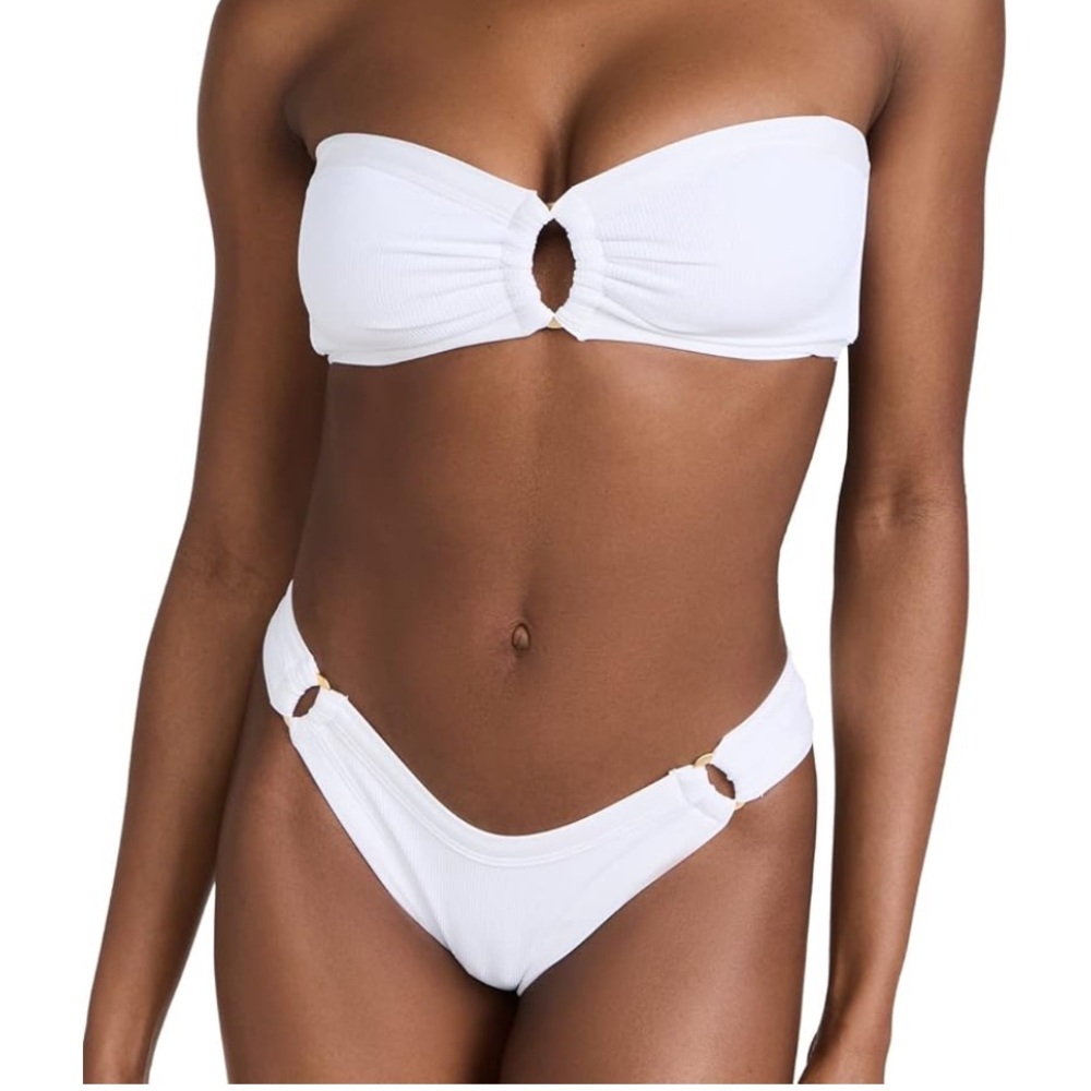 L*Space Ribbed White‎ Maya Bikini Top (Medium) and Anna bottom (Small)